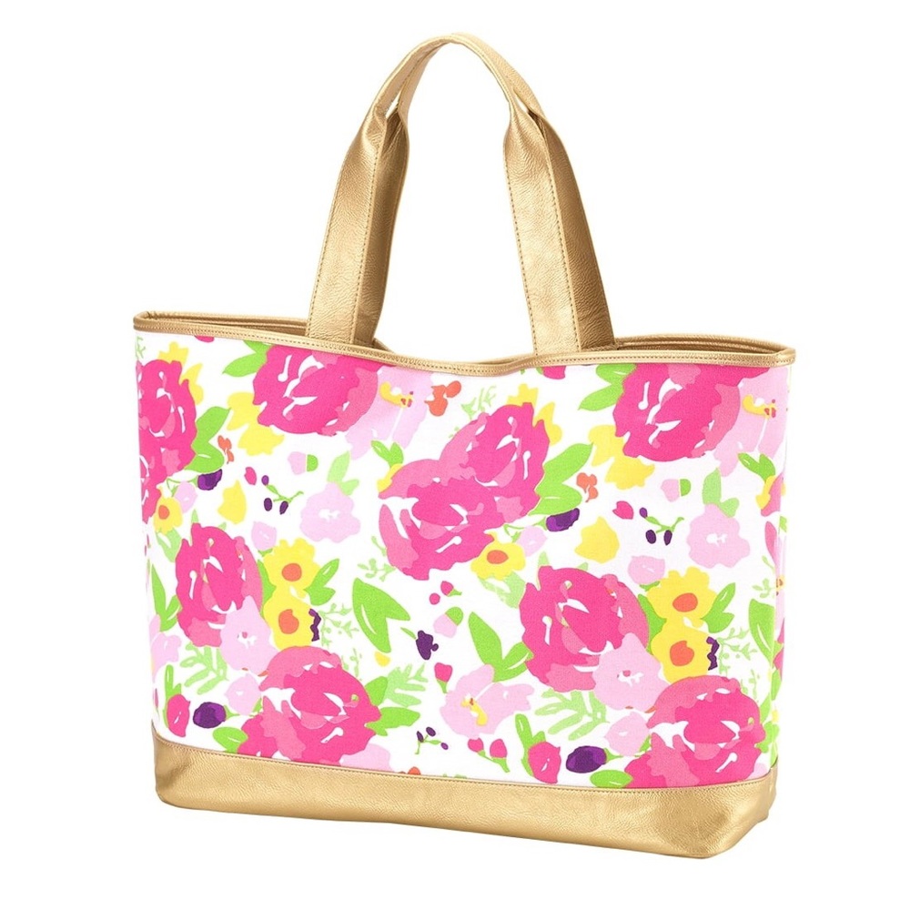 Floral “Cabana” Canvas Tote Bag